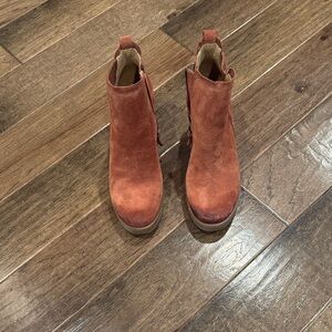 Sofft Rust Suede Ankle Booties